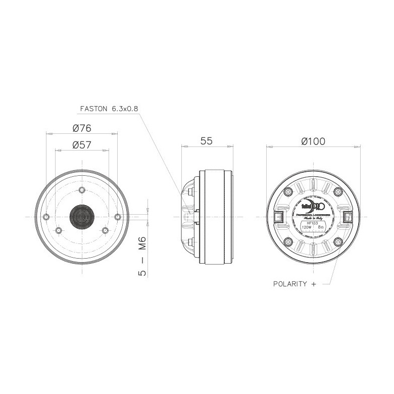 Faital Pro HF103 1 inch Compression Driver 60 W 8 Ohm