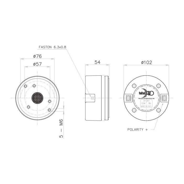 Faital Pro HF10RT 1 inch Compression Driver 60 W 8 Ohm