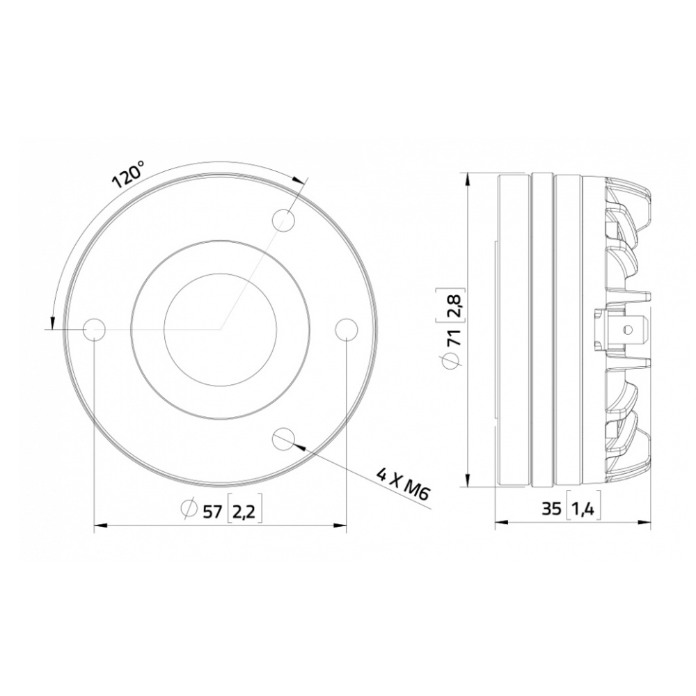 Lavoce DN10.143 - 1 inch 35W 8 Ohm Compression Driver