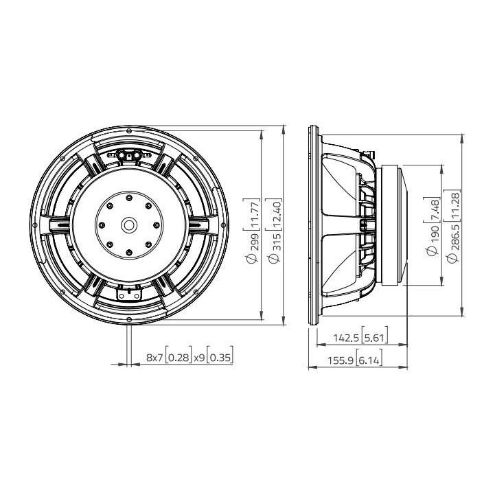 Lavoce WAF123.00 - 12 inch 500W 8 Ohm Loudspeaker