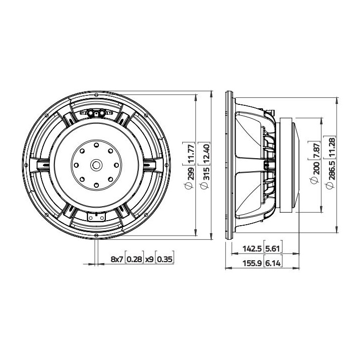 Lavoce WAF123.02 - 12 inch 500W 8 Ohm Loudspeaker