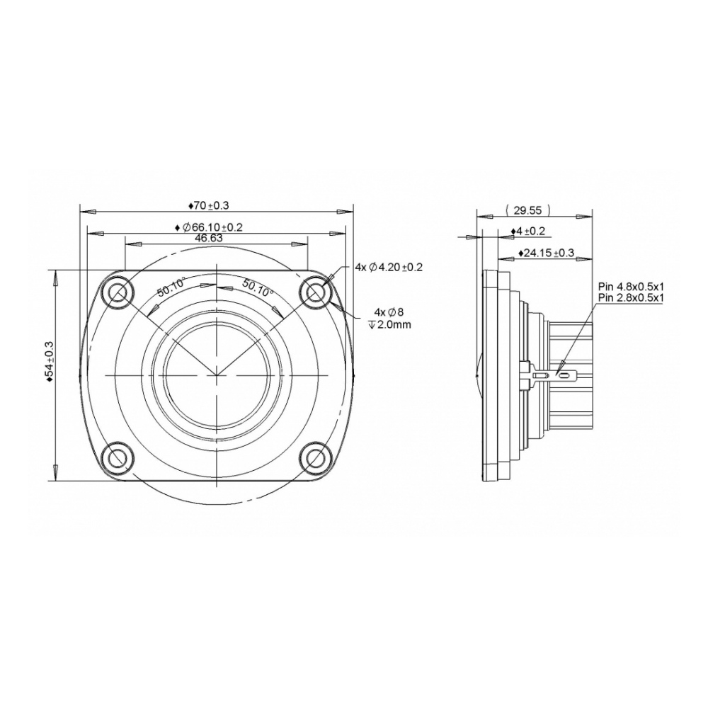 Peerless BC25SC55-04 1 inch Tweeter