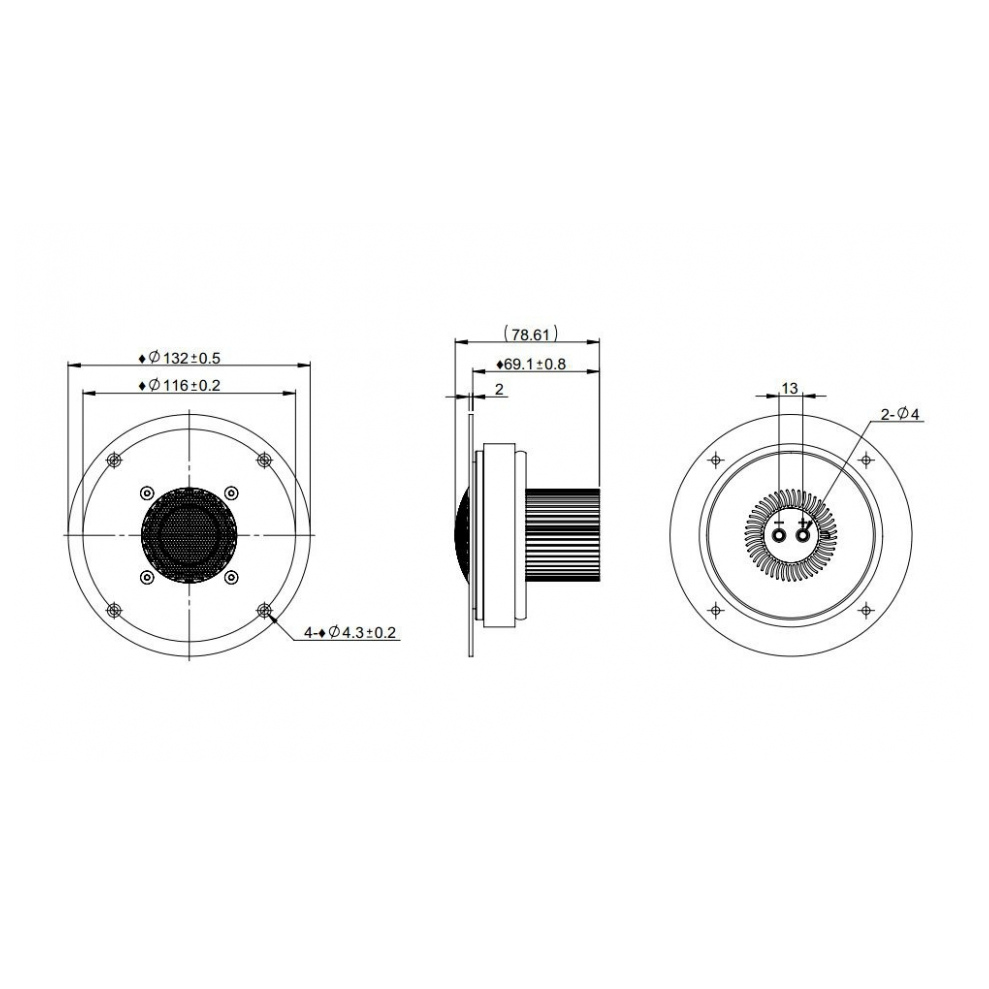 Peerless DA32TX00-08 1.25 inch 8 Ohm Tweeter